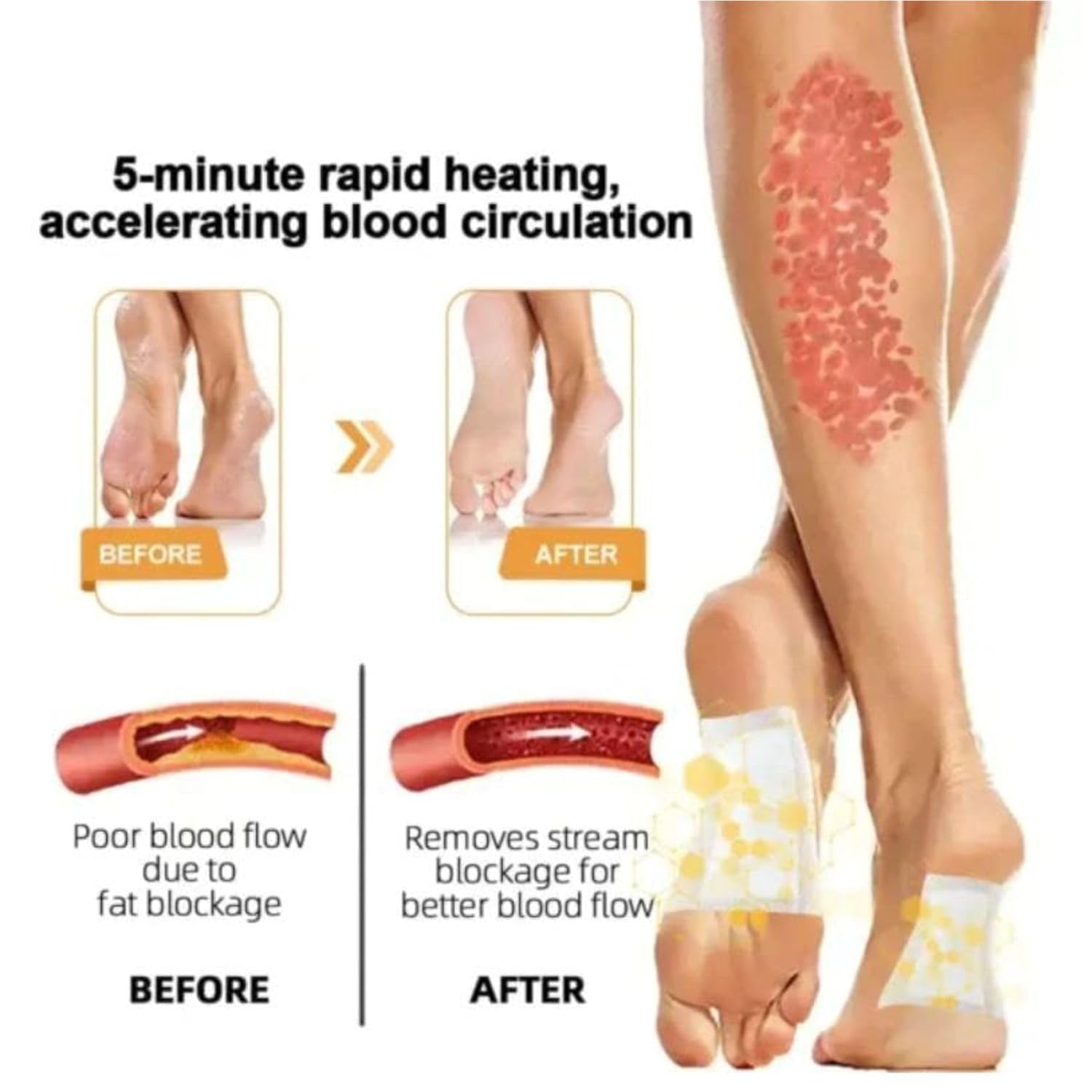 Foot Patche Stress Relief Detox Patch Solution Ginger Belly Drainage Lymphatic Drainage, Cleansing Toxin Remover Foot Pads Deep Sleep Patch