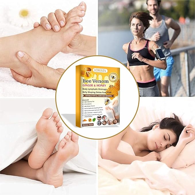 Foot Patche Stress Relief Detox Patch Solution Ginger Belly Drainage Lymphatic Drainage, Cleansing Toxin Remover Foot Pads Deep Sleep Patch